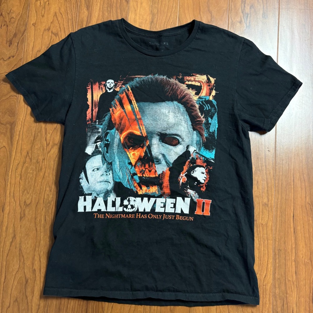 Halloween II Michael Myers Graphic Tee Shirt Black Mens Medium Horror Movie